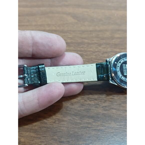 Designer Ecclissi Ladies Sterling Silver Case & Genuine Leather Strap Watch - Picture 6 of 12